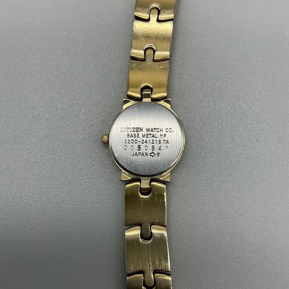 Vintage Citizen Womens Watch 16mm Gold Tone 2200-041215T New Battery 6.5